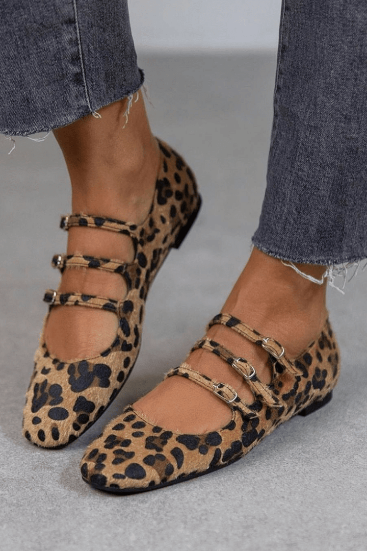 BAILARINAS CON HEBILLA DE LEOPARDO
