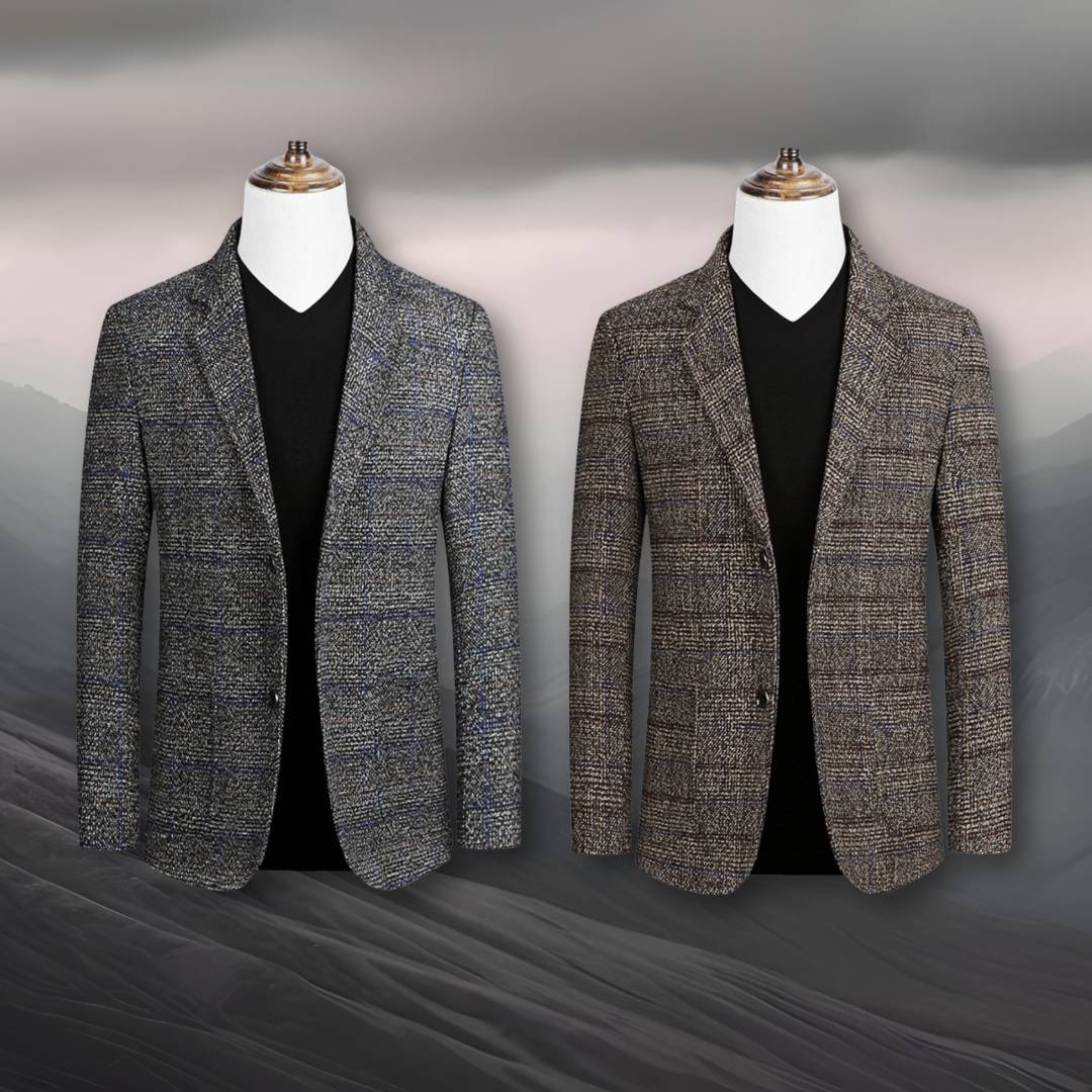 David | Blazer elegante en tela escocesa