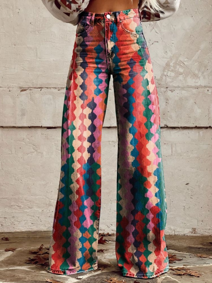 Lina - Pantalones Vintage Cómodos de Pierna Ancha