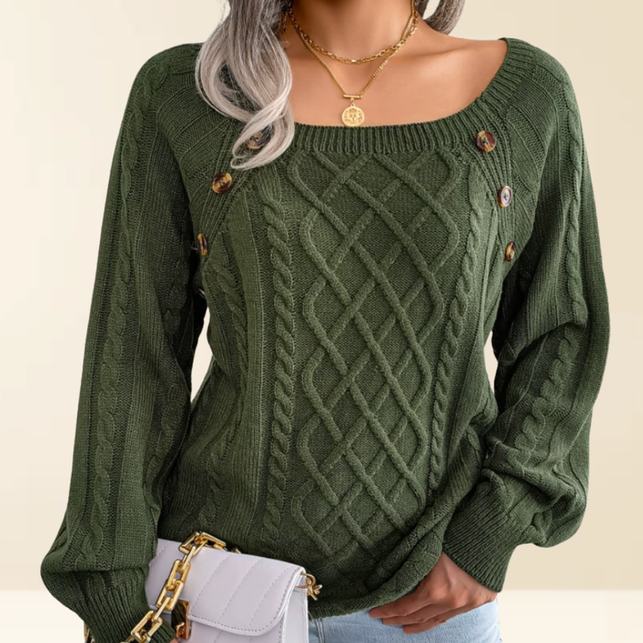 Mea - Elegant Sweater with Button Details
