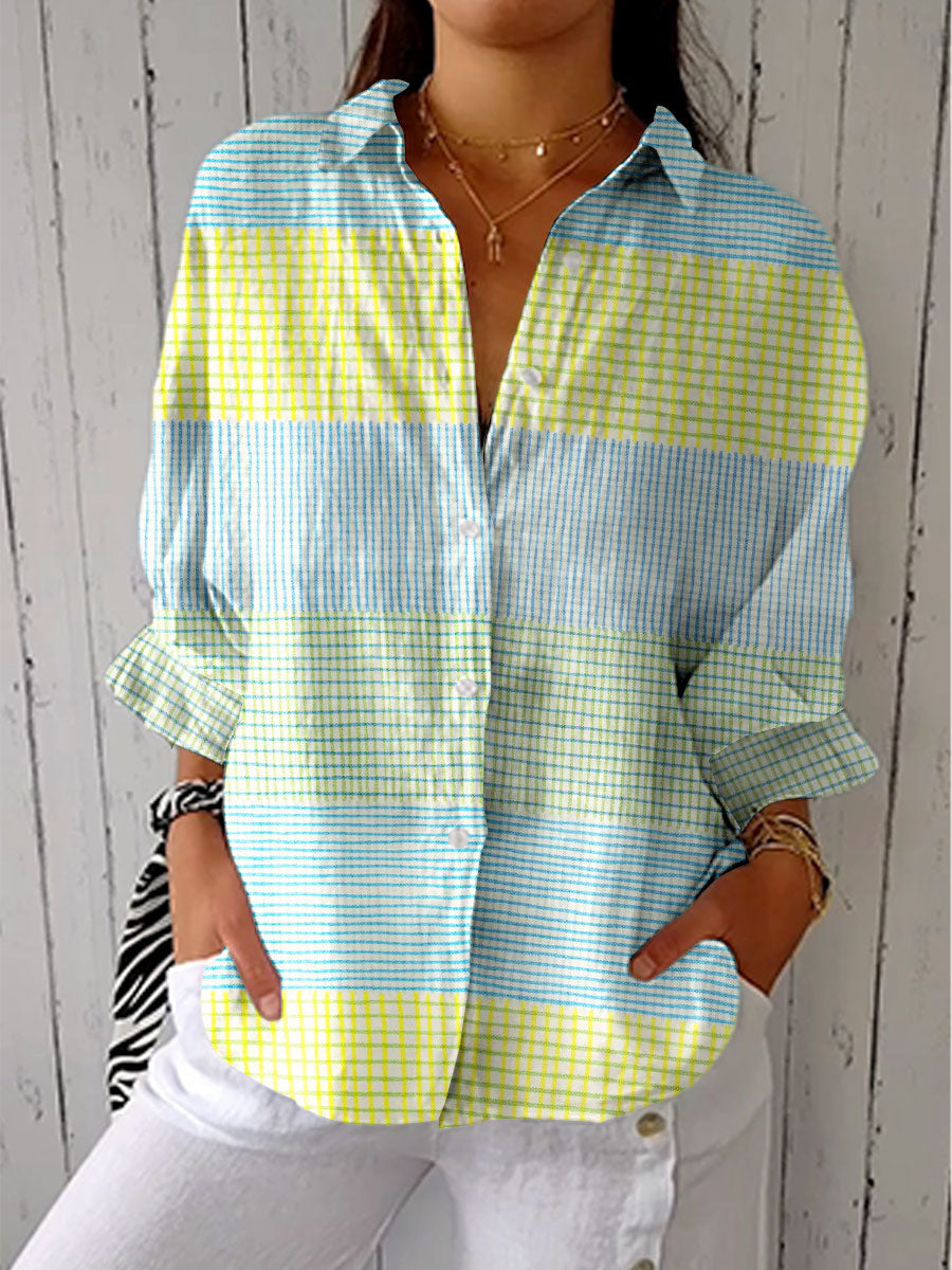 Filippa | Blusa Cuadrícula Pastel