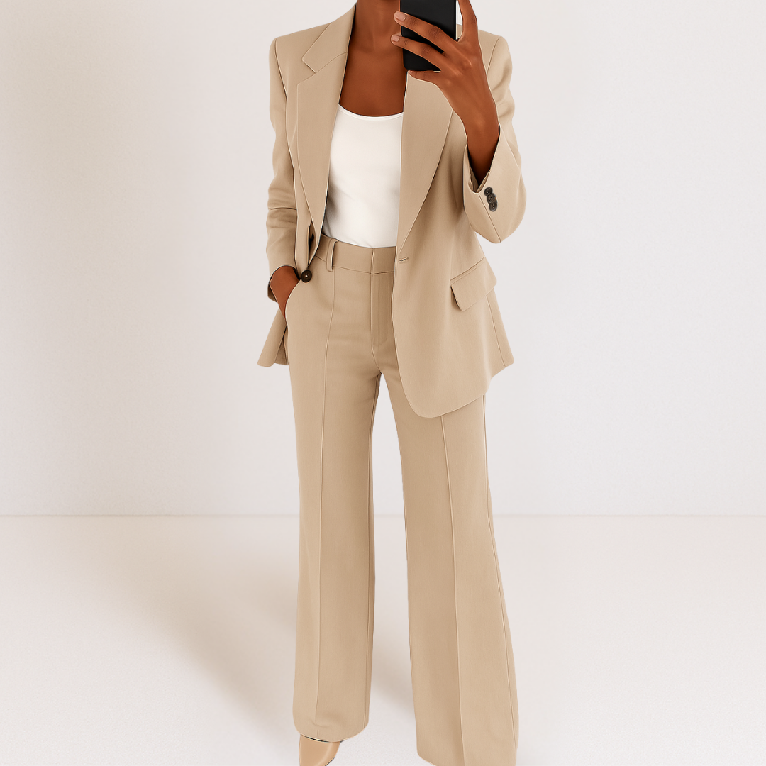 Melynda Stylish Two-Part Suit Set | Coordinated Top and Trousers