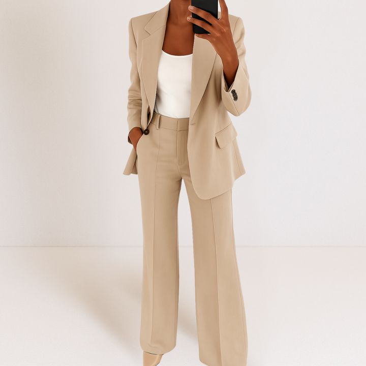Melynda Stylish Two-Part Suit Set | Coordinated Top and Trousers