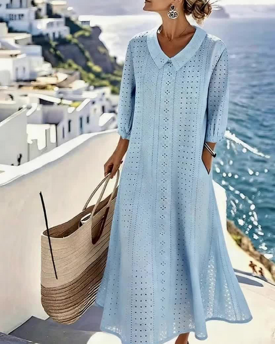 Vestido con Cuello Baby Doll y Hueco