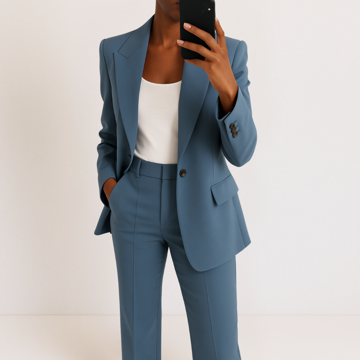 Melynda Stylish Two-Part Suit Set | Coordinated Top and Trousers