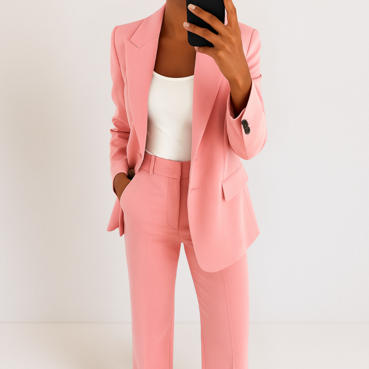 Melynda Stylish Two-Part Suit Set | Coordinated Top and Trousers