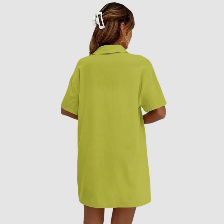 Conjunto Frances Elegante de Verano de Dos Piezas | Top de Manga Corta con Botones y Shorts con Cordón