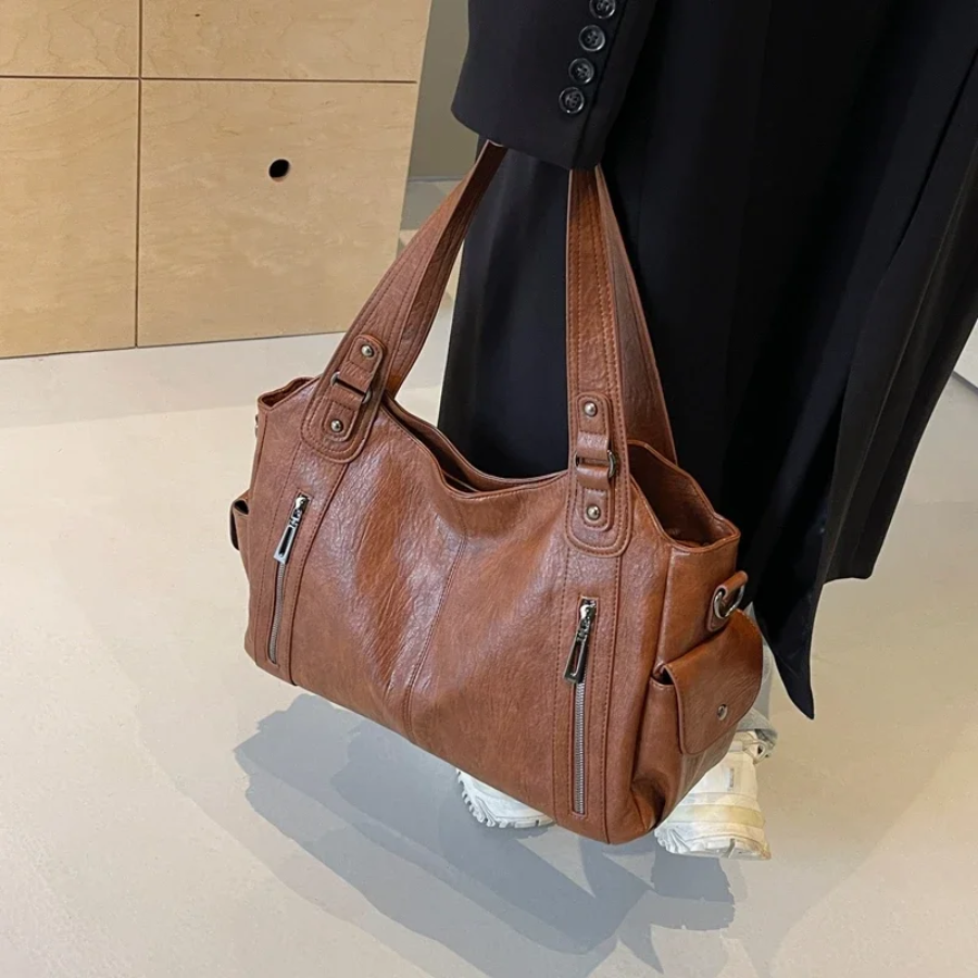 Uma - Bolso de hombro grande con doble cremallera