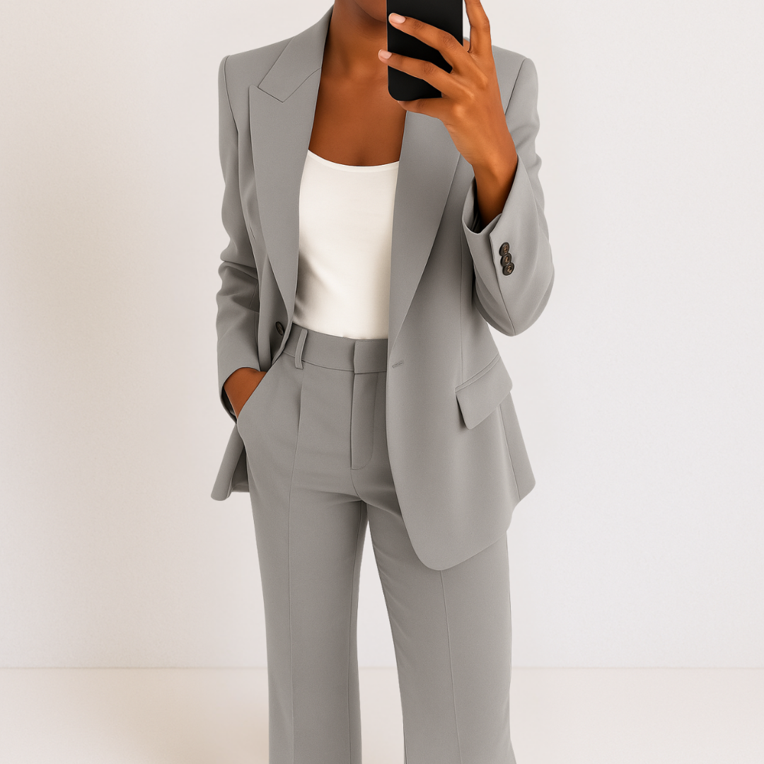 Melynda Stylish Two-Part Suit Set | Coordinated Top and Trousers