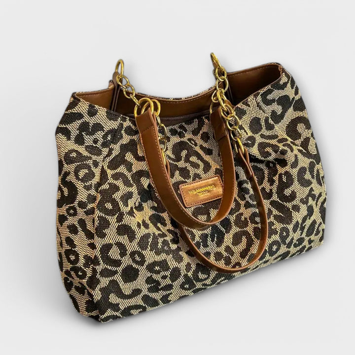 Olivia - Bolsa Tote de Lona com Estampa de Onça