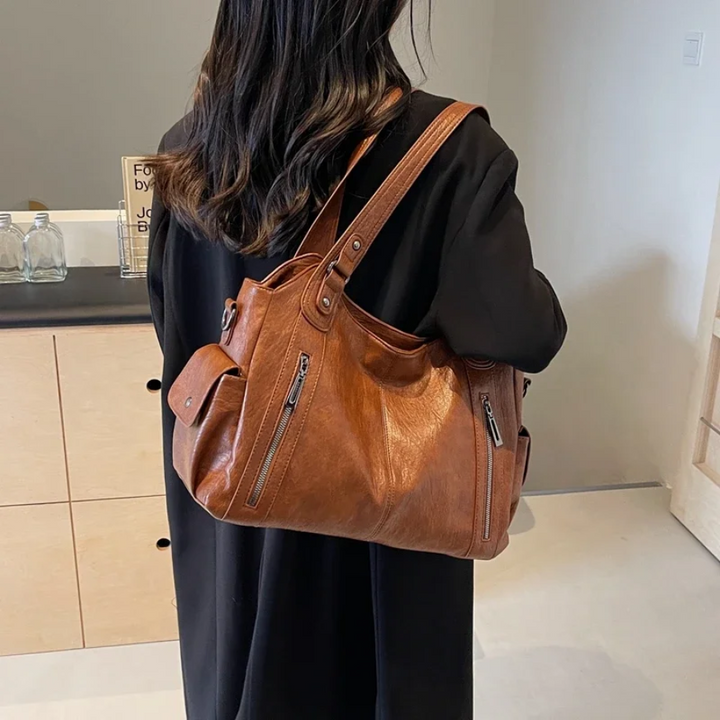 Uma - Bolso de hombro grande con doble cremallera