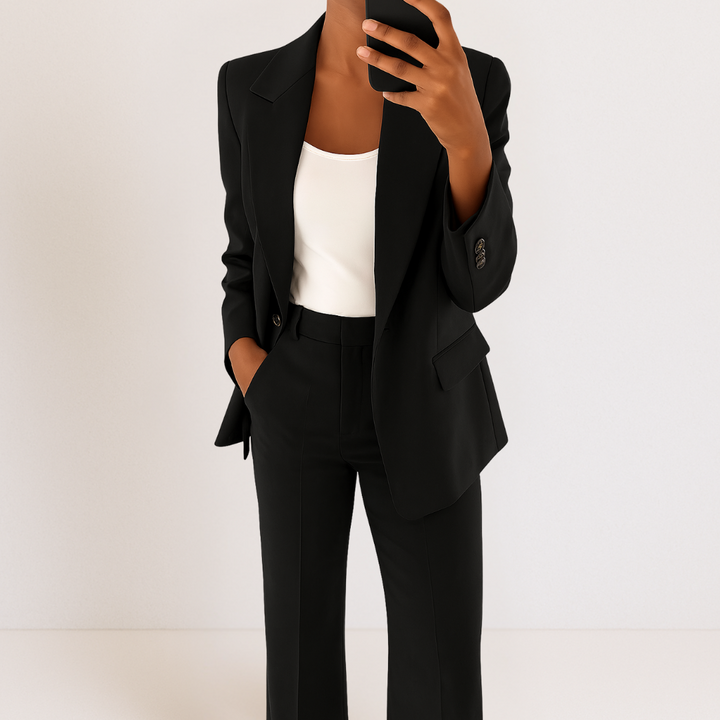 Melynda Stylish Two-Part Suit Set | Coordinated Top and Trousers