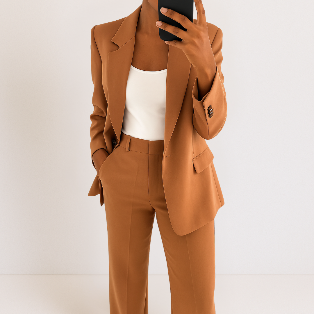 Melynda Stylish Two-Part Suit Set | Coordinated Top and Trousers