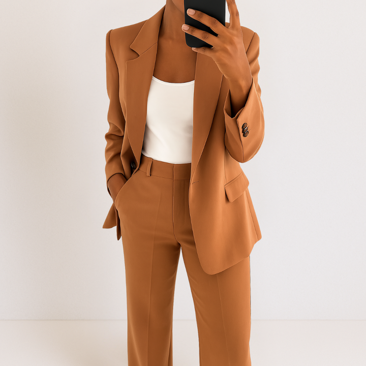 Melynda Stylish Two-Part Suit Set | Coordinated Top and Trousers