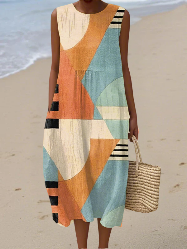 Vestido Midi Geométrico Iris