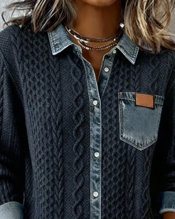 Simone | Camisa Jeans Patchwork