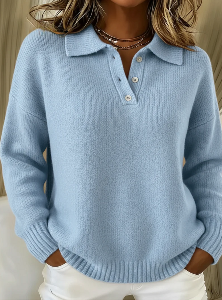 Olivia | Suéter Polo de Tricô