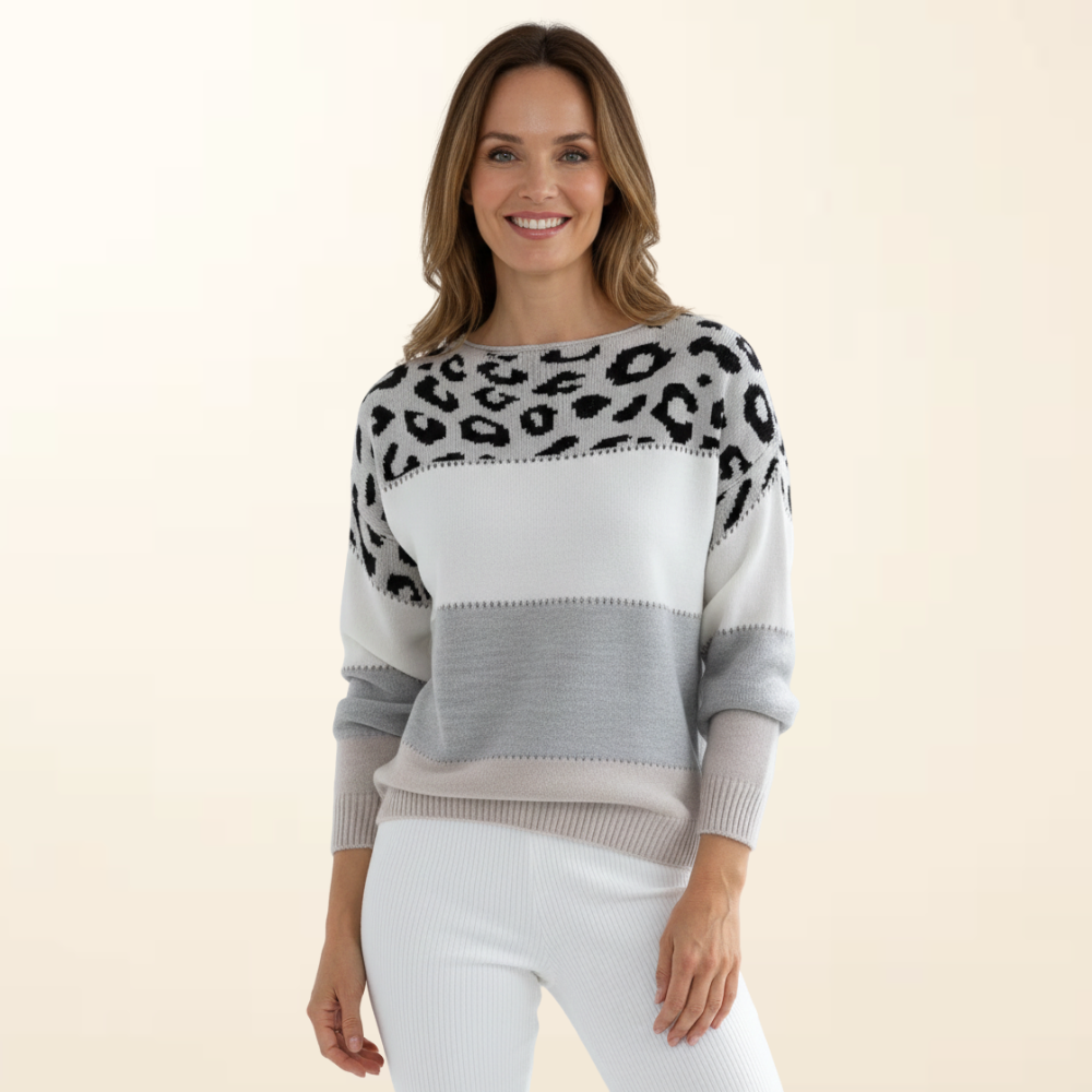 Zoë - Suéter Elegante y Cómodo con Estampado de Leopardo