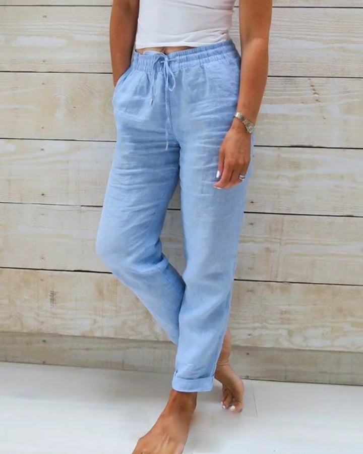 Allison - Luxe Cotton-Tailored Trousers