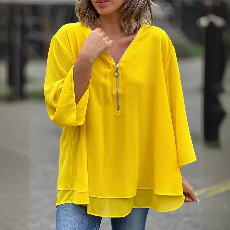 Lorelai | Blusa de Chifón con Cremallera