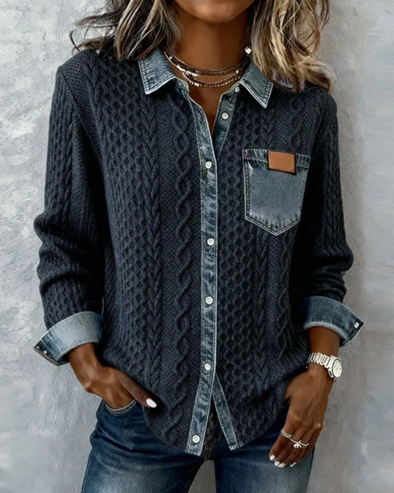 Simone | Camisa Jeans Patchwork