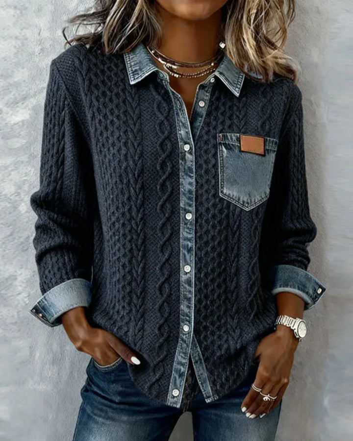 Simone | Camisa Jeans Patchwork