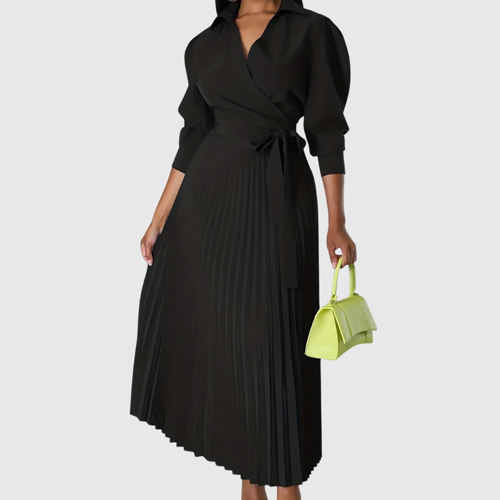 Evelina | Vestido Midi Plisado y Suave