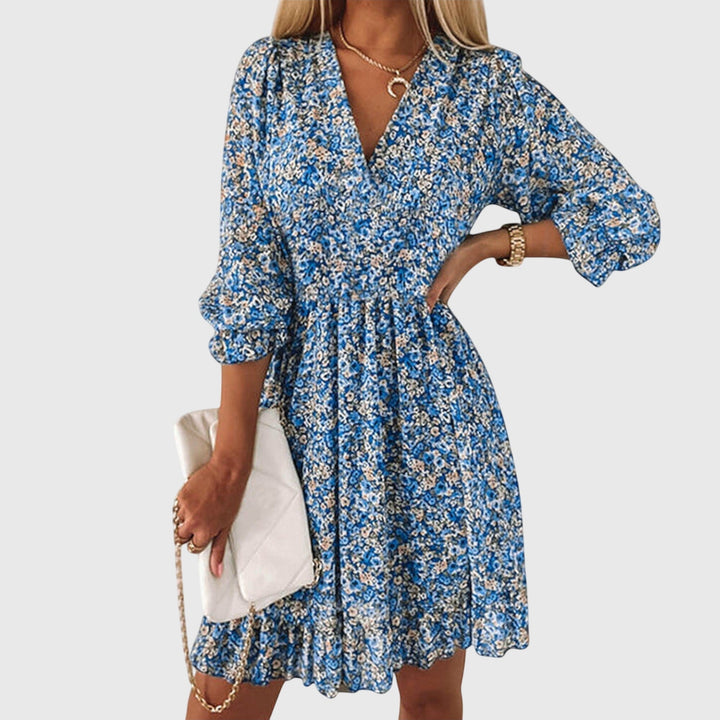 Elisa | Vestido Floral com Mangas Bufantes