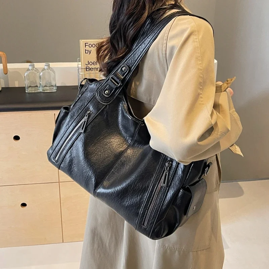 Uma - Bolso de hombro grande con doble cremallera