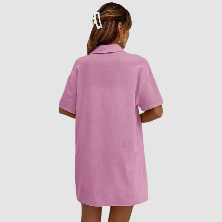 Conjunto Frances Elegante de Verano de Dos Piezas | Top de Manga Corta con Botones y Shorts con Cordón
