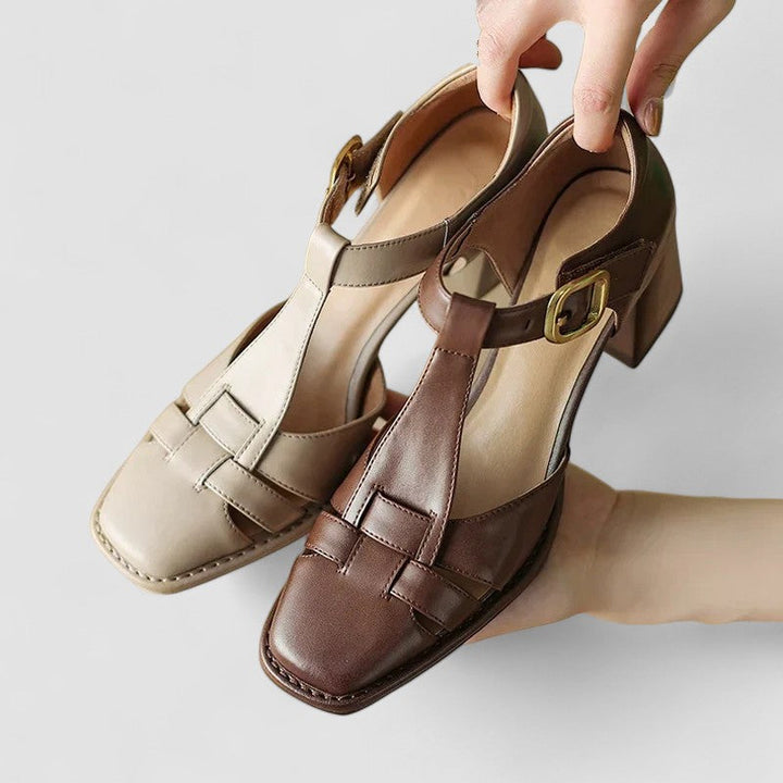 Elyxiana | Tacones Ortopédicos con Tira en T y Bloque