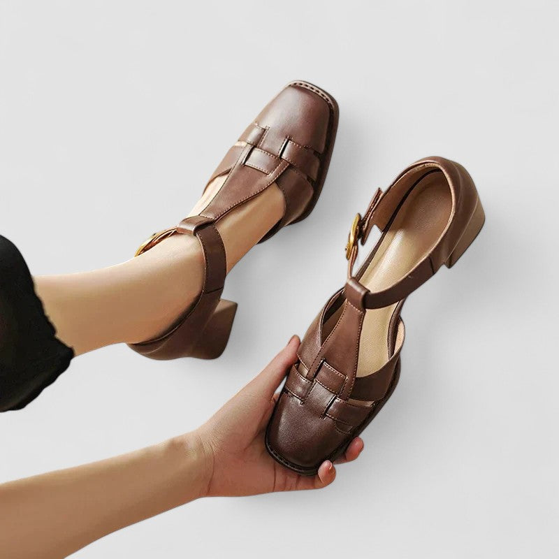 Elyxiana | Tacones Ortopédicos con Tira en T y Bloque
