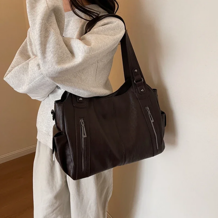 Uma - Bolso de hombro grande con doble cremallera