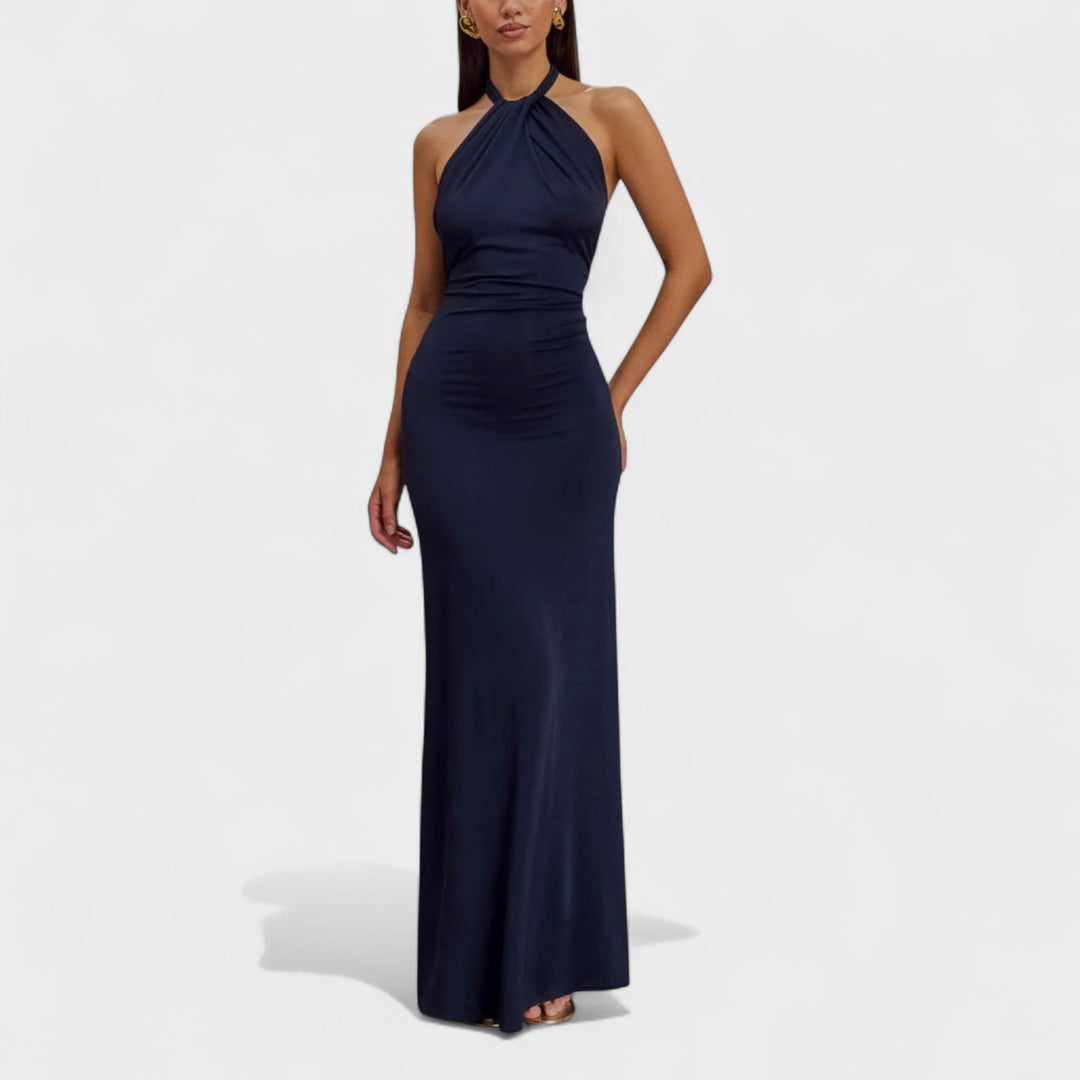 Riva | Vestido Longo Halter Elegante