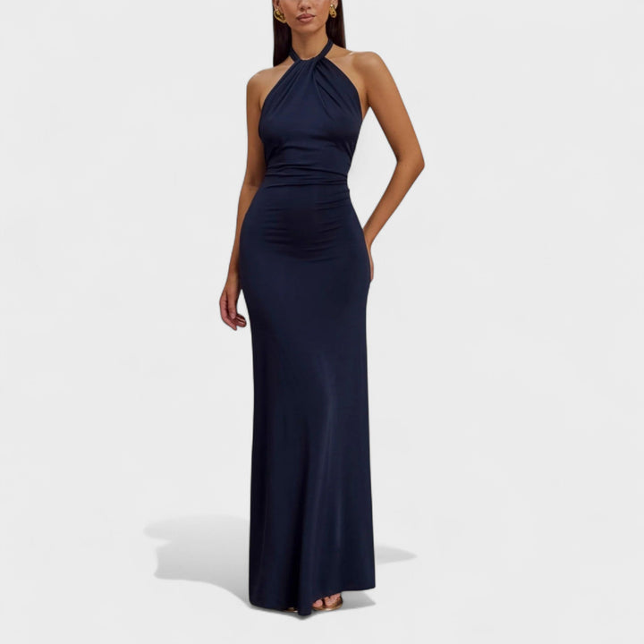 Riva | Vestido Longo Halter Elegante
