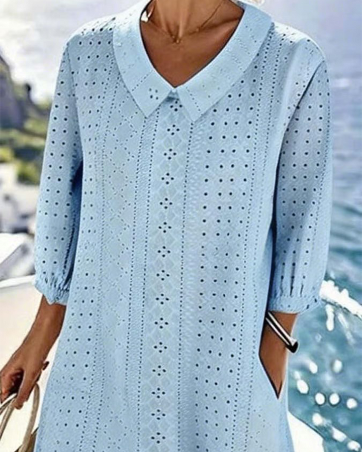 Vestido con Cuello Baby Doll y Hueco