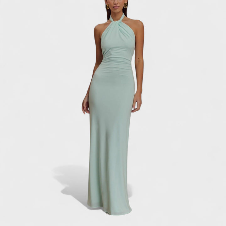Riva | Vestido Longo Halter Elegante