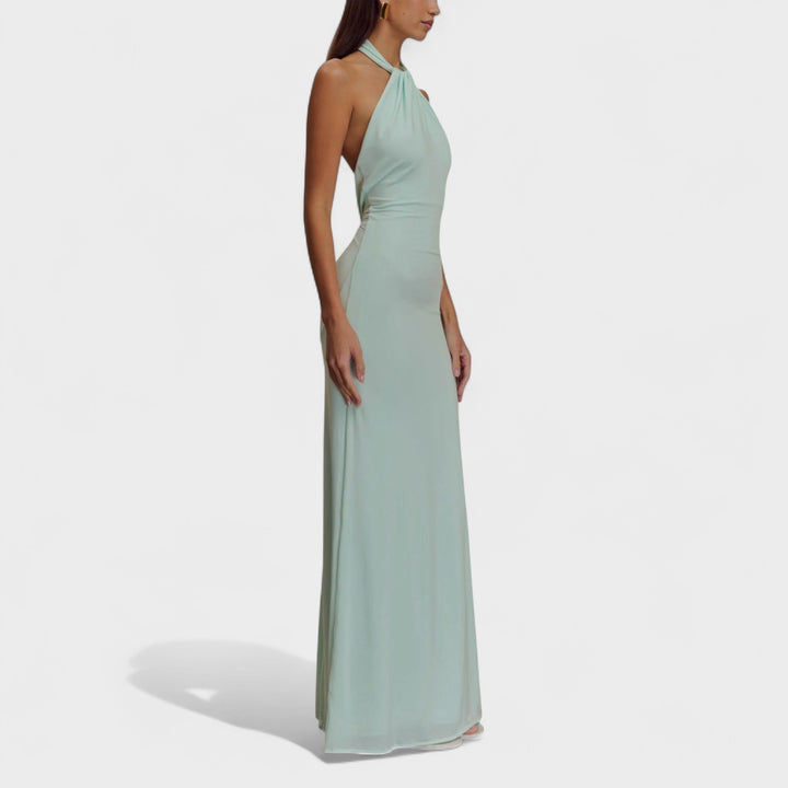 Riva | Vestido Longo Halter Elegante