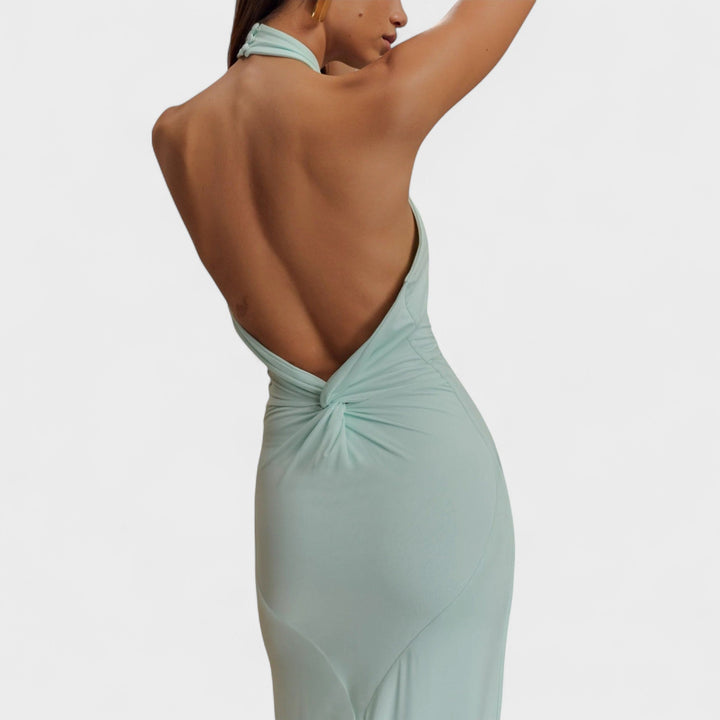 Riva | Vestido Longo Halter Elegante
