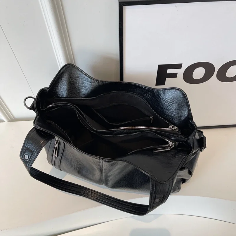 Uma - Bolso de hombro grande con doble cremallera