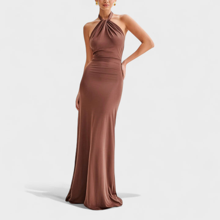 Riva | Vestido Longo Halter Elegante