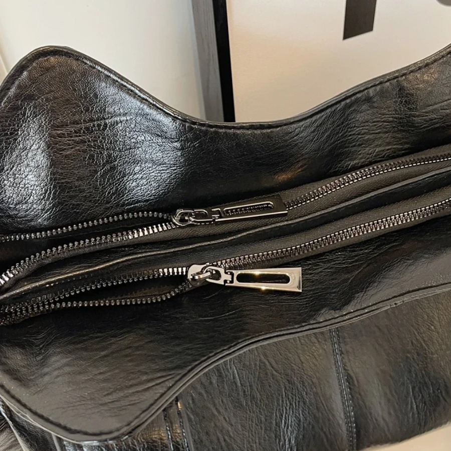 Uma - Bolso de hombro grande con doble cremallera
