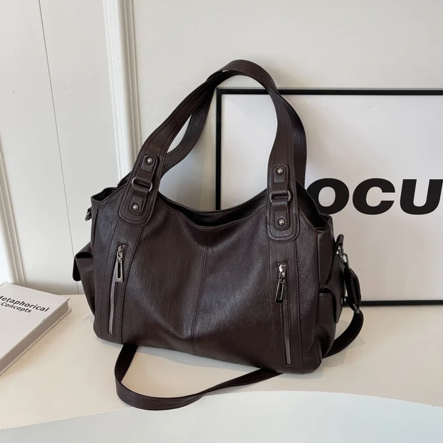 Uma - Bolso de hombro grande con doble cremallera