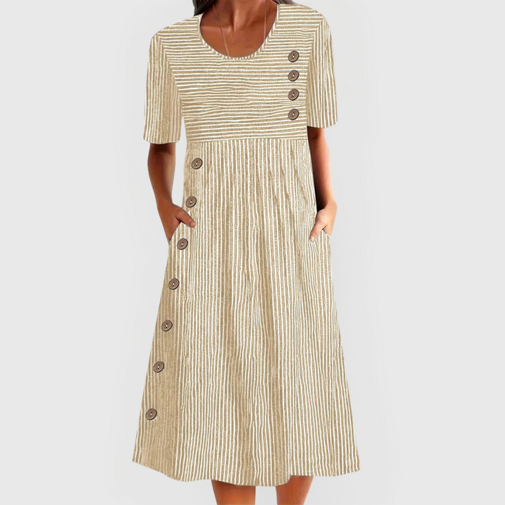 Vestido midi a rayas Wanda