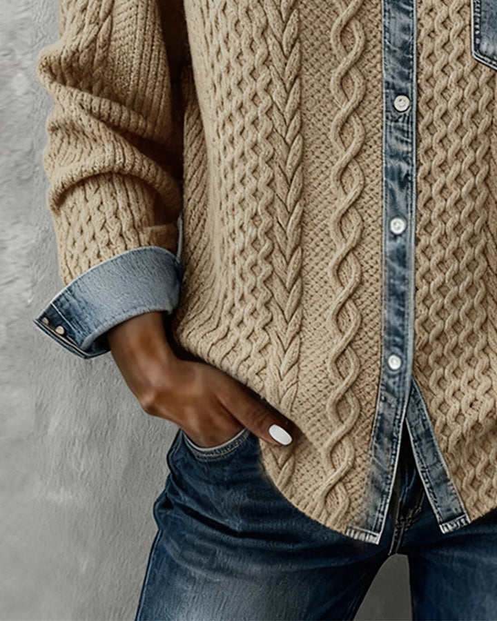 Ceir | Camisa Jeans com Patchwork