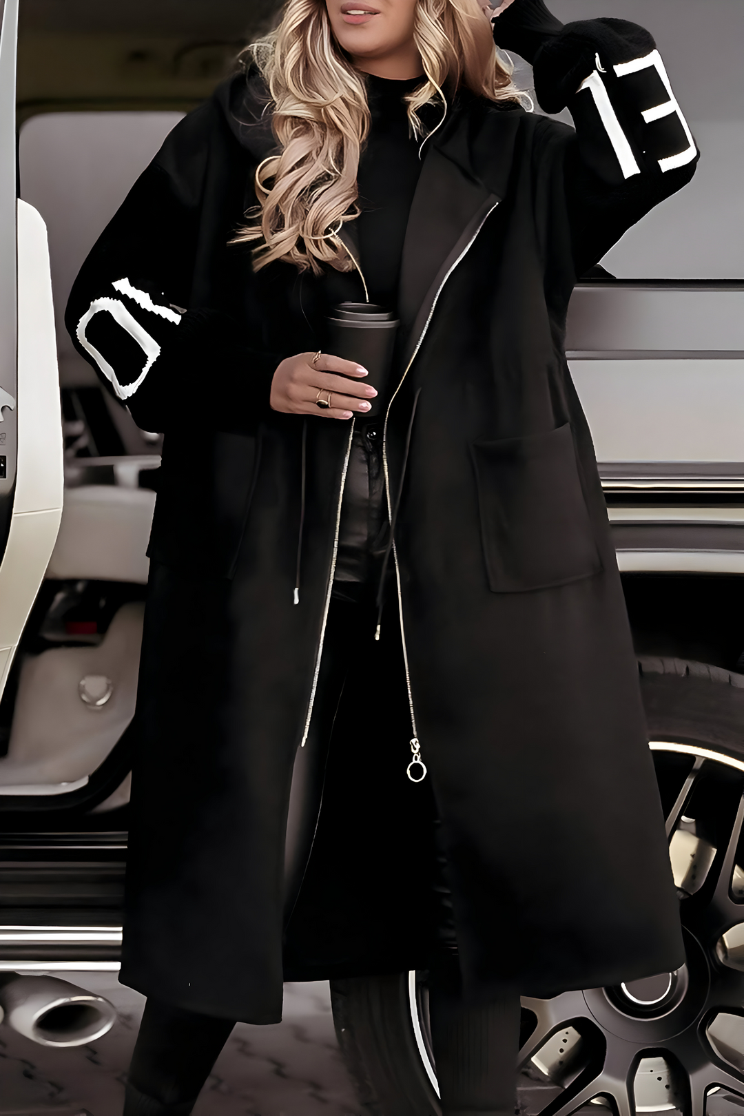 MARISELLE | Knitted Sleeve Hooded Jacket