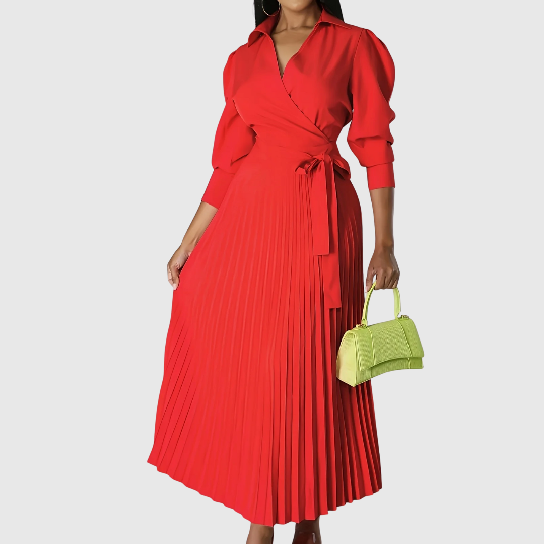 Evelina | Vestido Midi Plisado y Suave