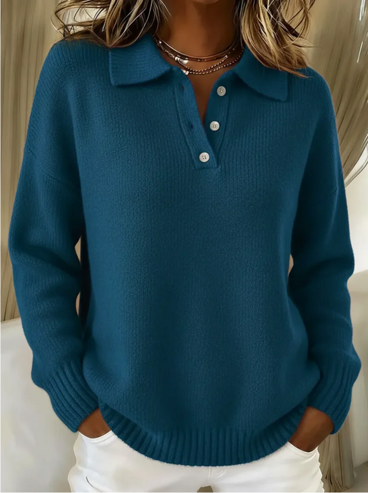 Olivia | Suéter Polo de Tricô
