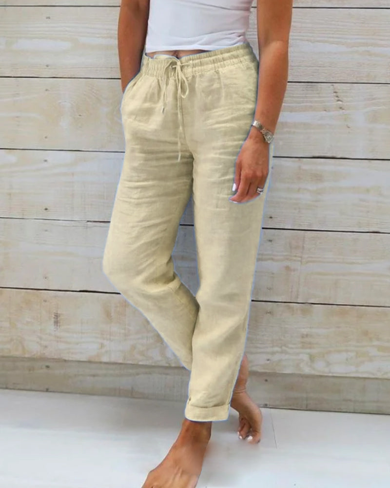 Allison - Luxe Cotton-Tailored Trousers