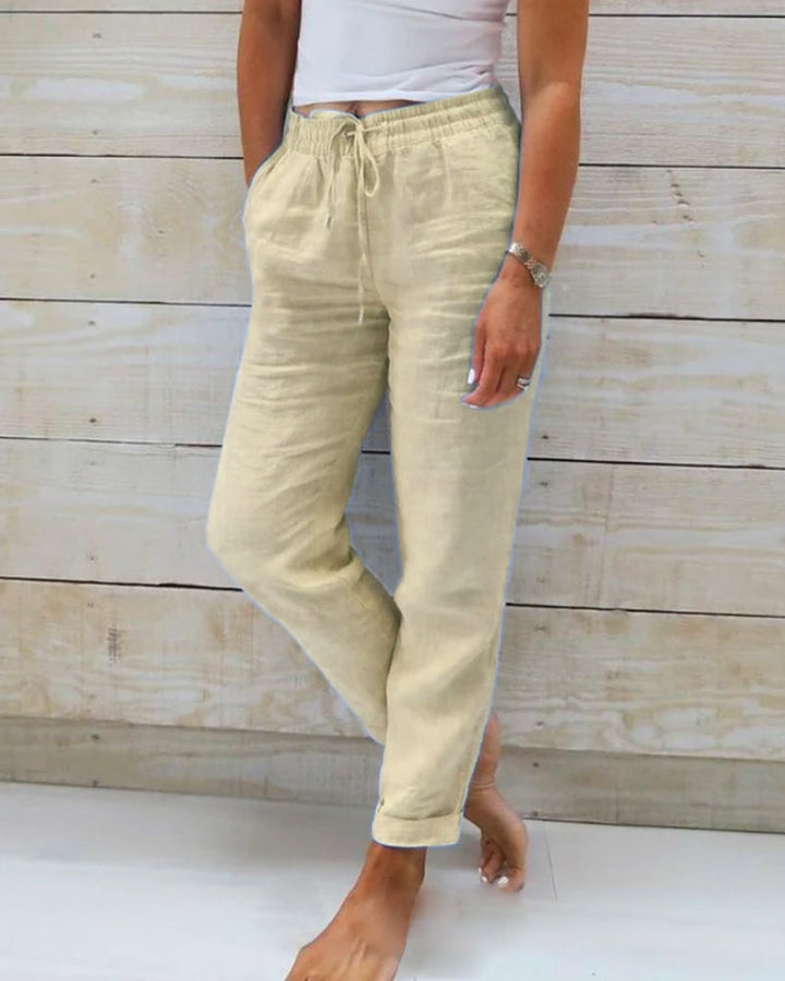 Elodie - Luxe Cotton-Tailored Trousers